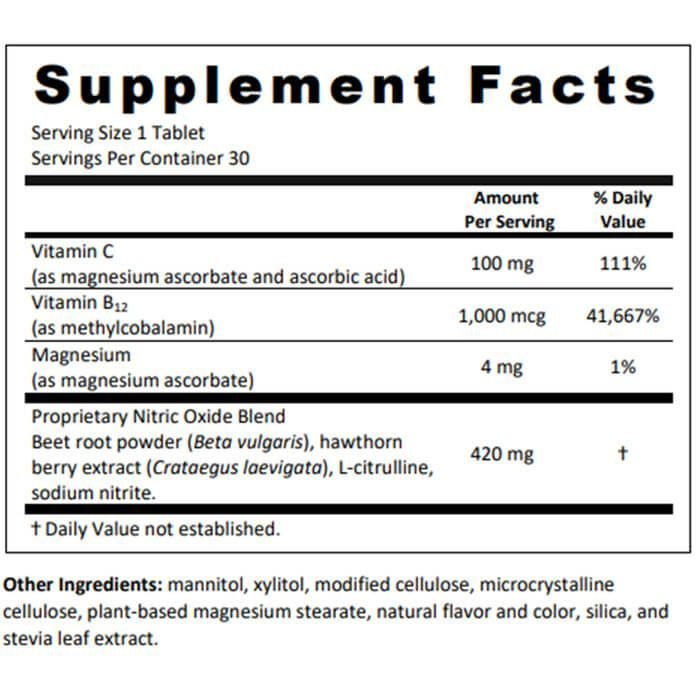 CircO2 official Supplement Facts label